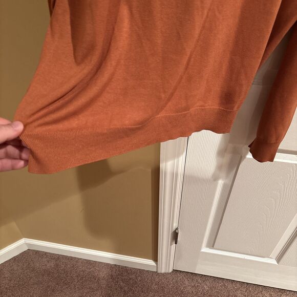 JoS. A. Bank Signature Collection Men's 100% Silk Orange Pullover Sweater XL - Picture 6 of 6